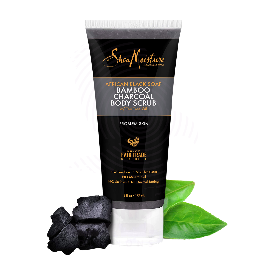 SheaMoisture African Black Soap Bamboo Charcoal Body Scrub Amaris Beauty SheaMoisture African Black Soap Bamboo Charcoal Body Scrub - Image 1